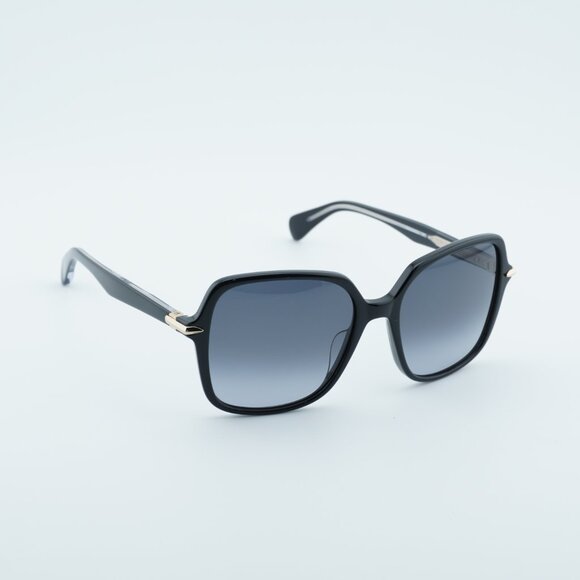 Rag & Bone RNB1048/G/S 0807 9O Sunglasses Black Square Frame, Grey Lenses main image 4